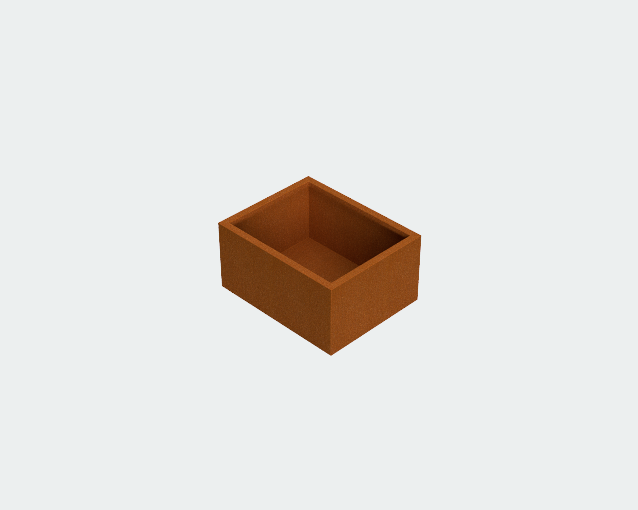 Cortenstaal Plantenbak met Bodem 100x80x50