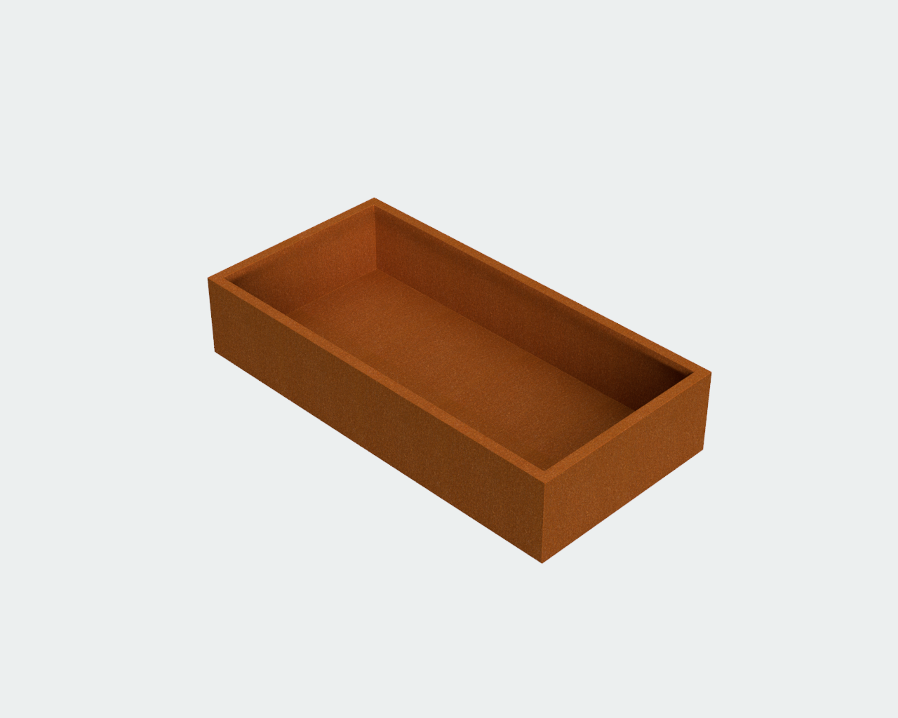 Cortenstaal Plantenbak met Bodem 200x100x50