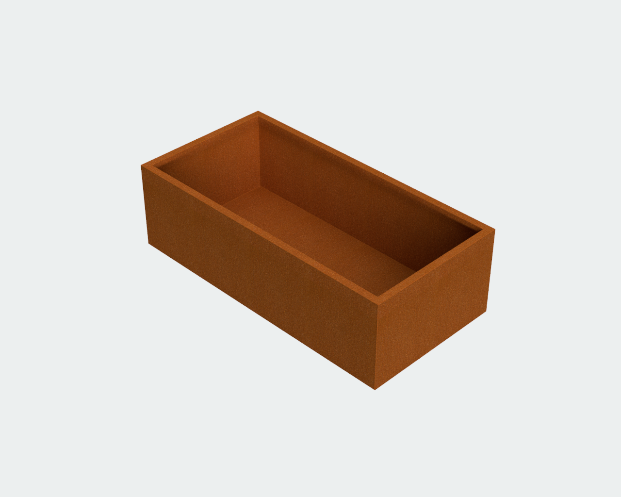 Cortenstaal Plantenbak met Bodem 200x100x80