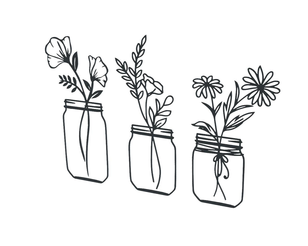 Planten in potjes 3 stuks Zwart