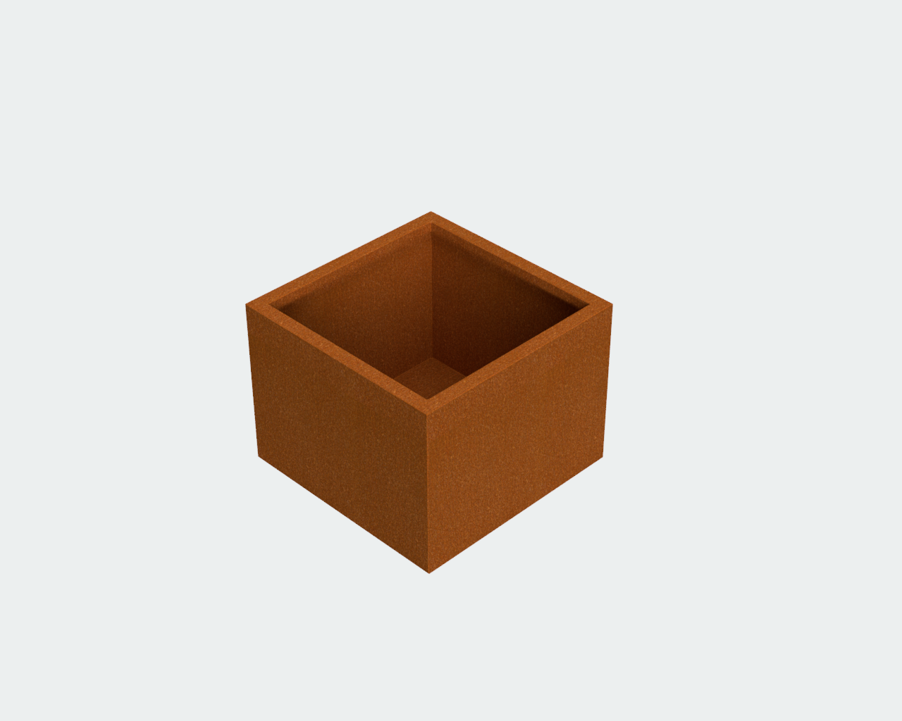 Cortenstaal Plantenbak met Bodem 80x80x60