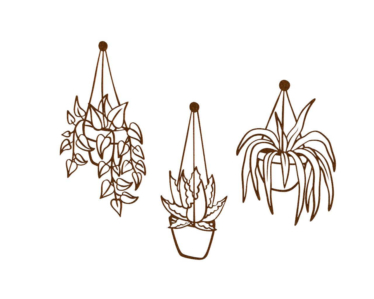 Hangplanten 3 stuks Cortenstaal