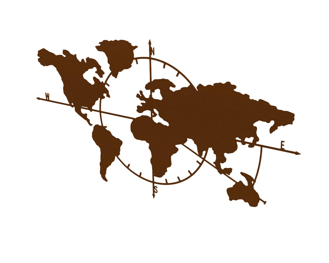 Wereldkaart Cortenstaal
